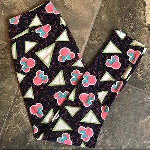 LuLaRoe Disney leggings - navy, pink, green, cream